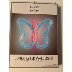 BUTTERFLY LED LIGHT WALL HANG DECOR BLUE/PINK-BRAND NEW